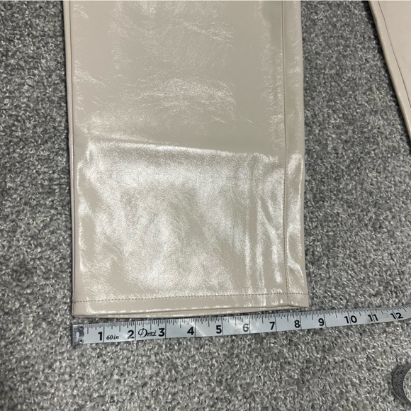 Madewell Pants Womens 31 Beige Perfect Vintage Straight Jean Faux Leather NEW - Picture 3 of 9